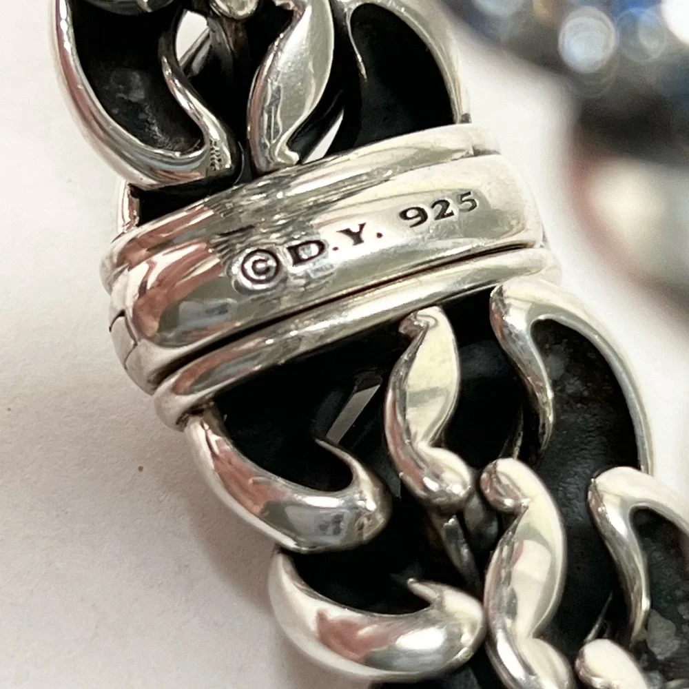 David Yurman Sculpted Hampton Cable Bracelet w/Diamonds, Sapphires & Tanzanites